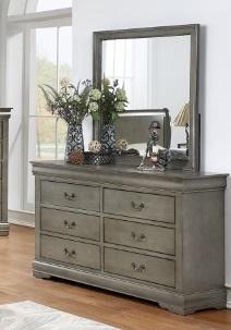 Louis Philip Bedroom Collection color Grey