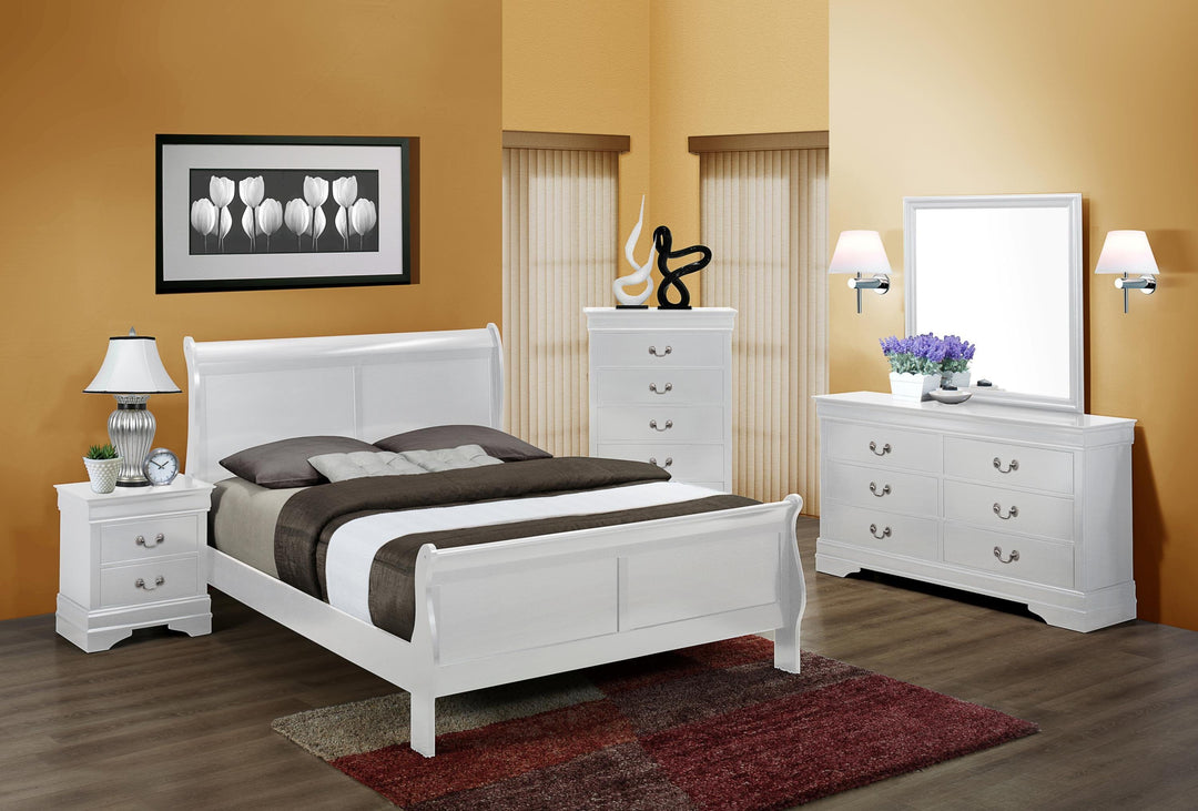 Louis Philip Bed White - Save on Mattresses Outlet
