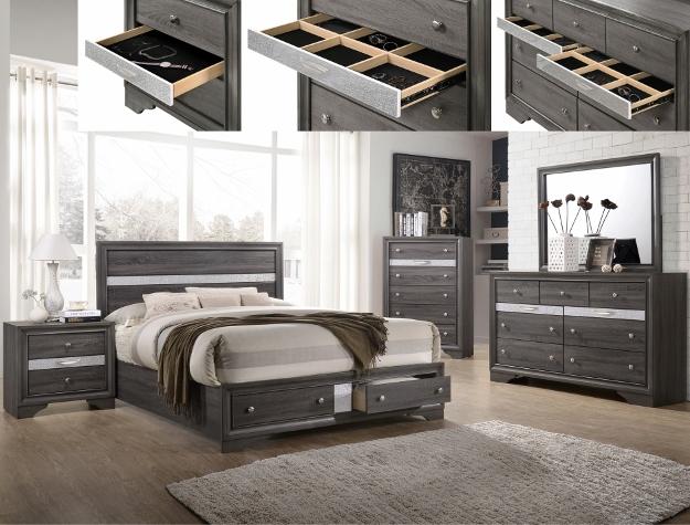 Contemporary storage bed