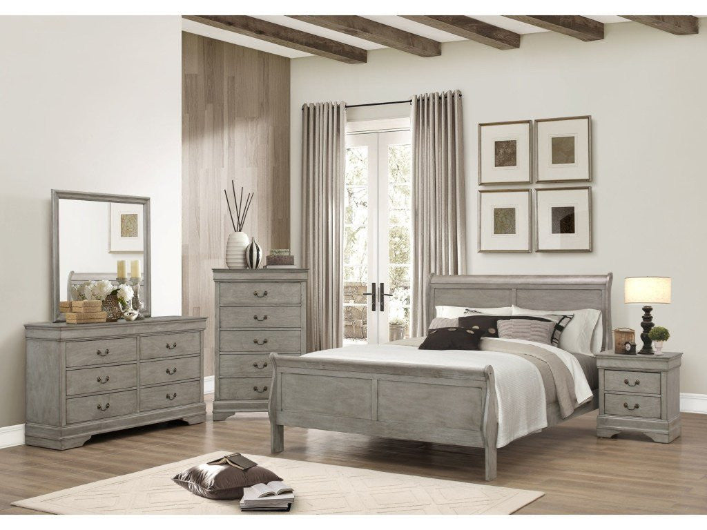 Louis Philip Bed Grey - Save on Mattresses Outlet