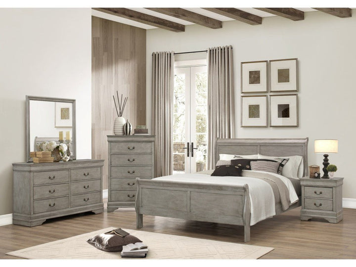 Louis Philip Bed Grey - Save on Mattresses Outlet