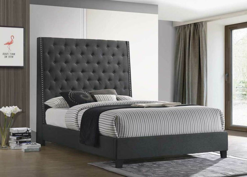 Charcoal Grey Linen Bed