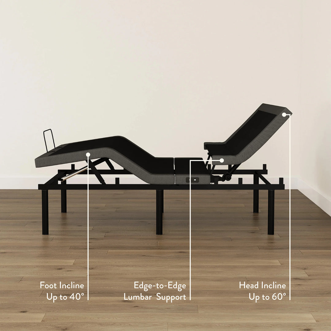 Wireless Adjustable Base with head and foot articulation and massage
