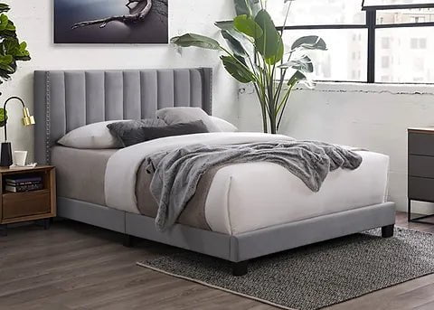 B9334 Lola (gris) Cama plataforma KING