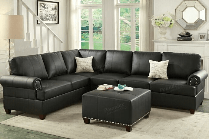F7769 black sectional - Save on Mattresses Outlet 