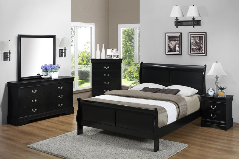 Louis Philip Bed Black - Save on Mattresses Outlet 