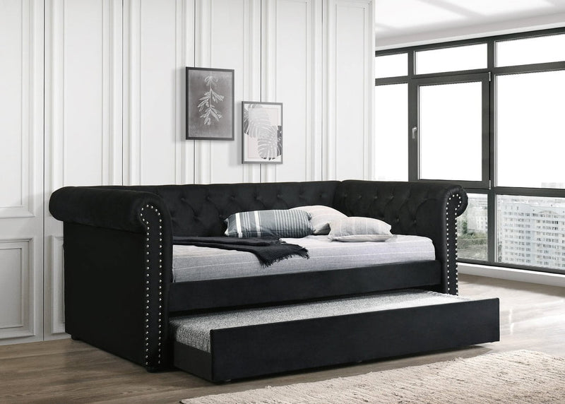 Black Velvet - Daybed with Trundle