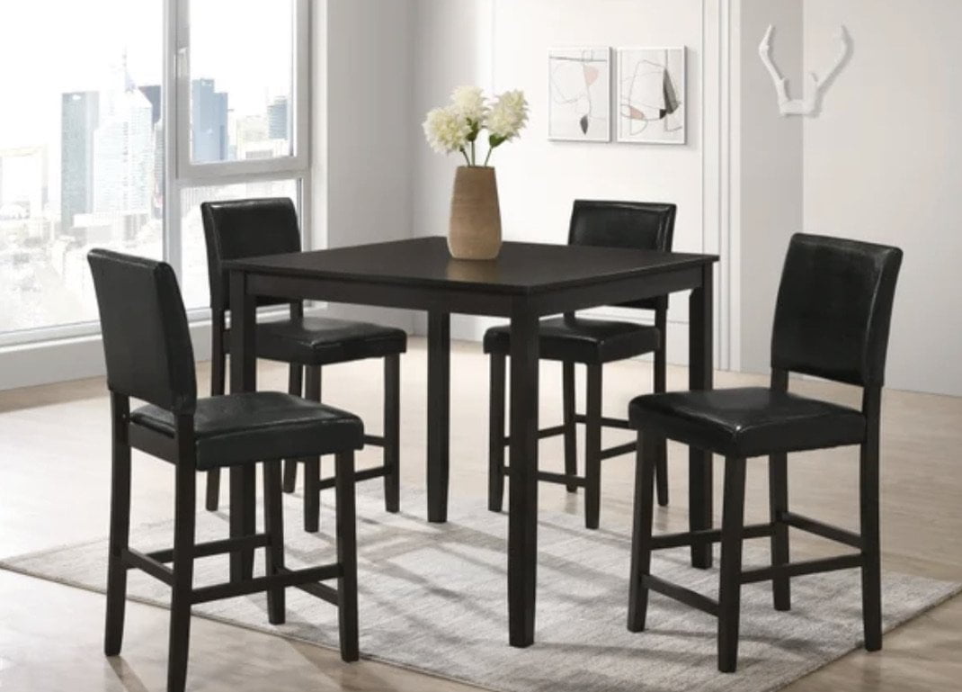 Pub Table + 4 Chairs - Winner Black