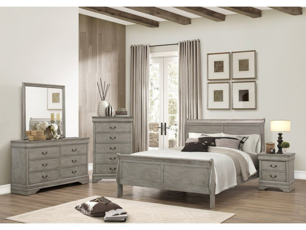 Louis Philip Bed Grey - Save on Mattresses Outlet 
