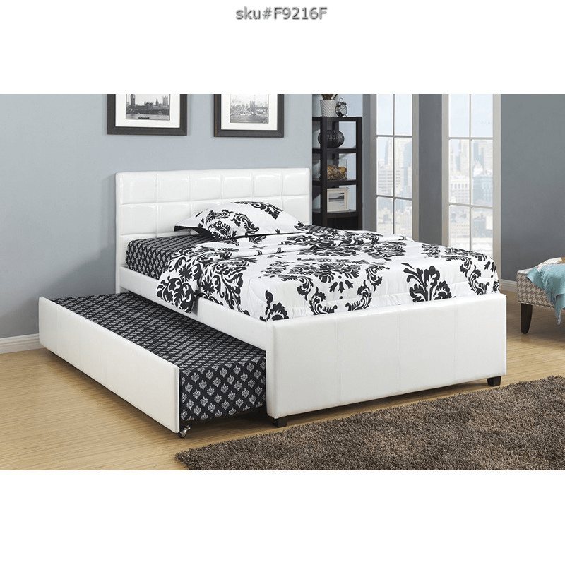 FULL BED+TWIN TRUNDLE W/ SLATS WHITE