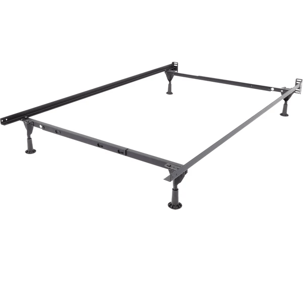Steel frame with glides adjusts to fit Twin and Full size mattresses