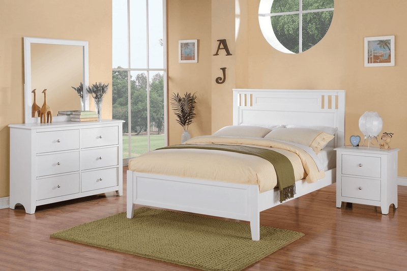 Twin white bed 9123